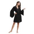 Long Sleeve Pure Color Sleepwear Designer Women Robe Sexy Bathrobe